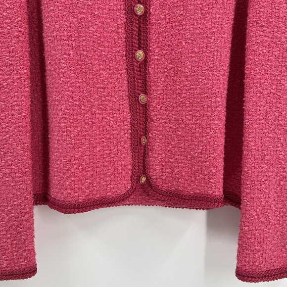 Vintage Castleberry Boucle Blazer Size 12 Pink‎ Tweed Jacket Union Made Classy - Picture 3 of 10